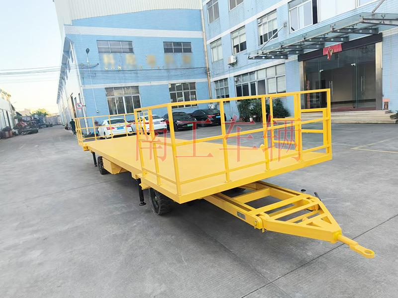 10吨移动拖车底盘 全挂式球友会(中国) 带护栏